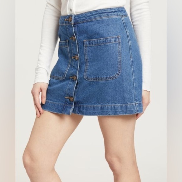 Free People Women’s Dark Don't Get Me Wrong Denim Skirt Size 29 - Picture 3 of 17